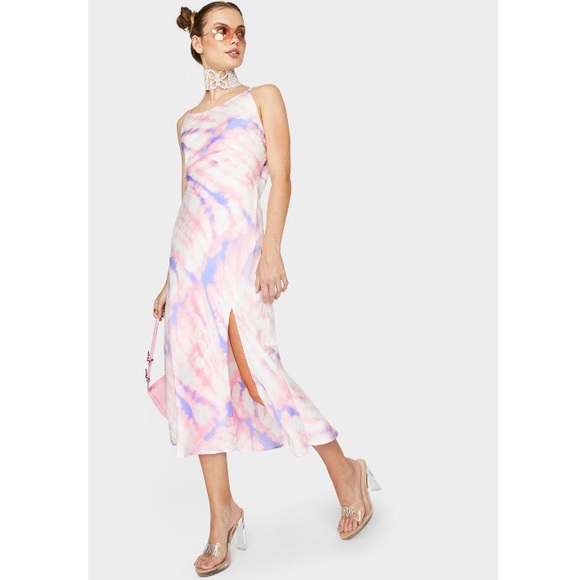 NWT ASTR Bias Cut Sleeveless Satin Midi Dress XS - Picture 6 of 9